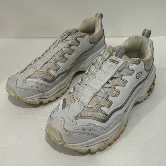 SKETCHERS Women’s Running Gym Shoes Sneakers - white, size 7.5 - Picture 1 of 5